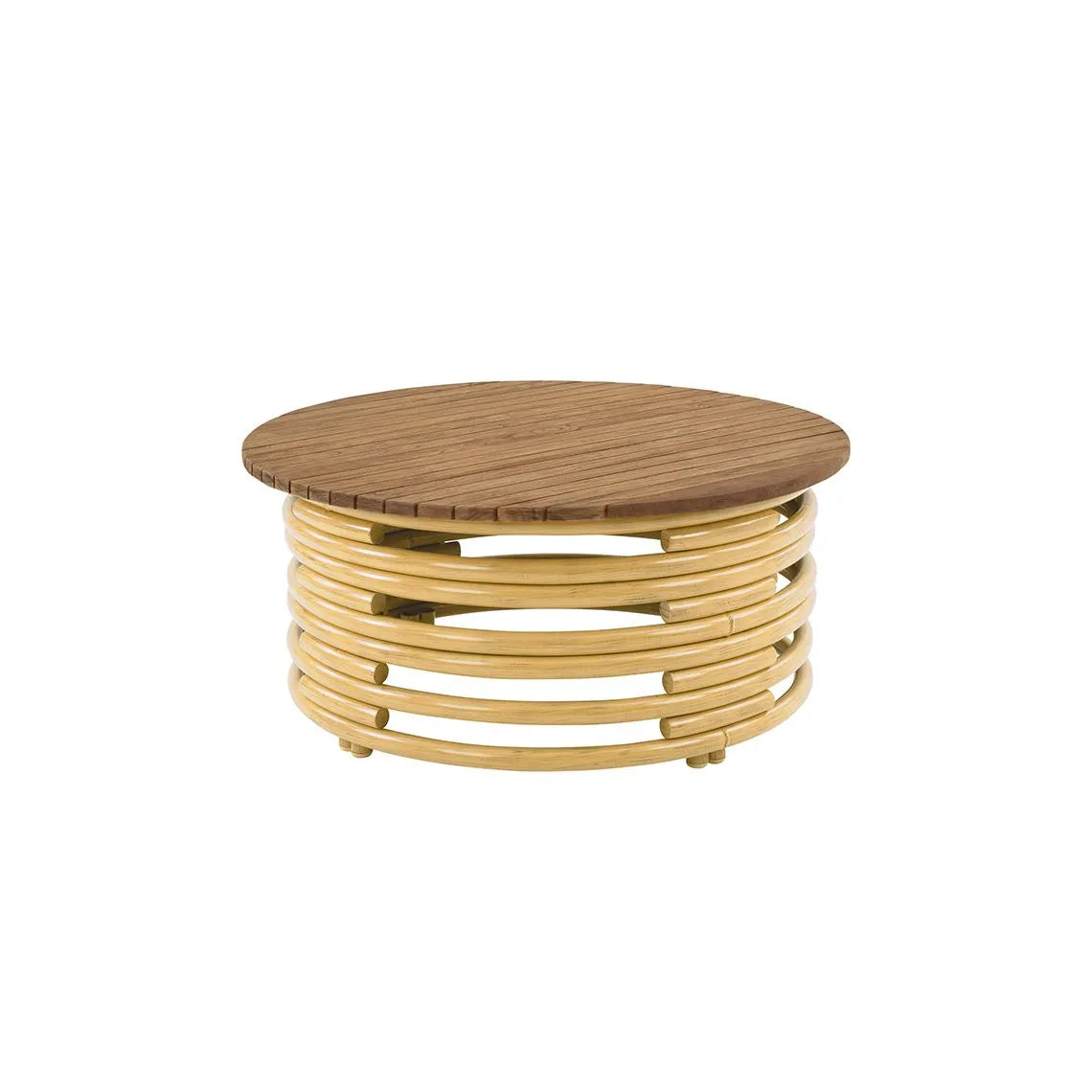 Kingsley Bate Palm Springs 36" Round Teak & Aluminum Coffee Table