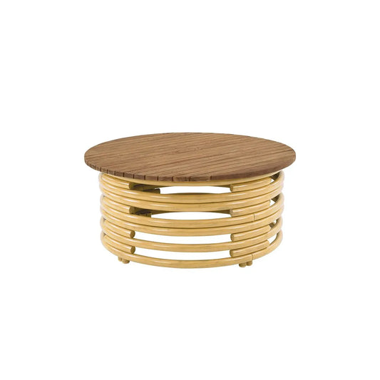 Kingsley Bate Palm Springs 36" Round Teak & Aluminum Coffee Table