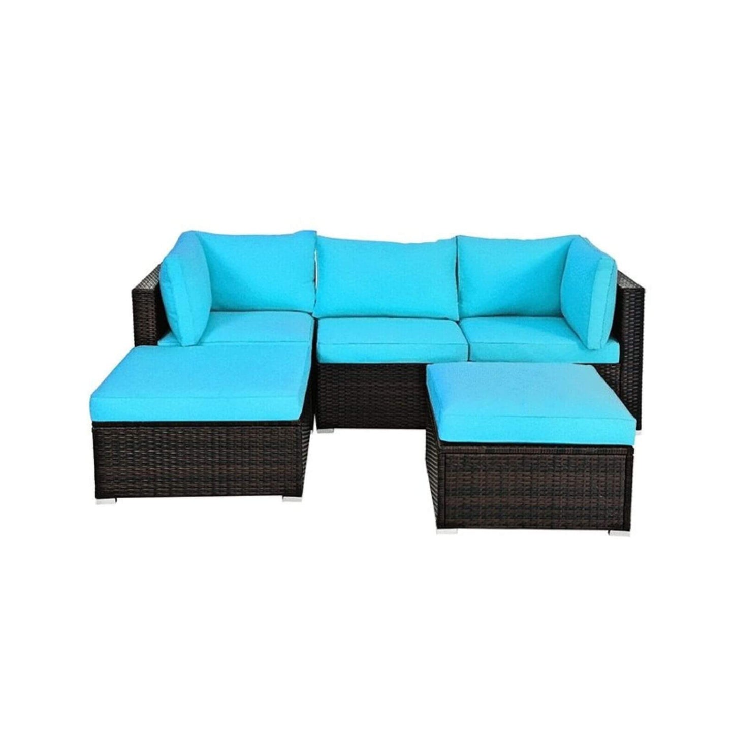 Alora Outdoor Patio Rattan Sectional  Sofa Set, 5PCS (SAK56878)