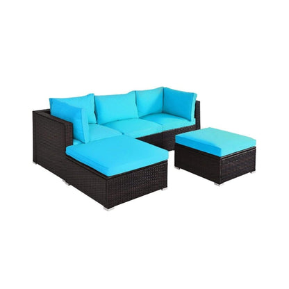 Alora Outdoor Patio Rattan Sectional  Sofa Set, 5PCS (SAK56878)