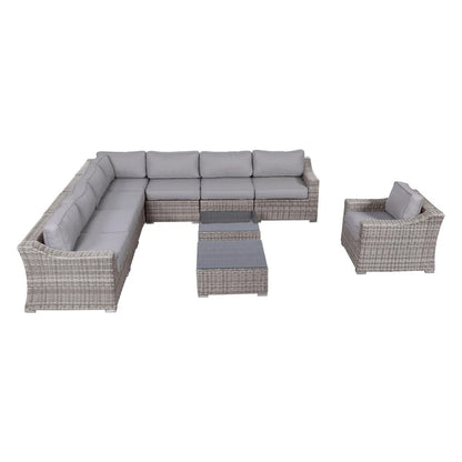 All-Weather Outdoor Wicker Patio Conversation Set with Cushions