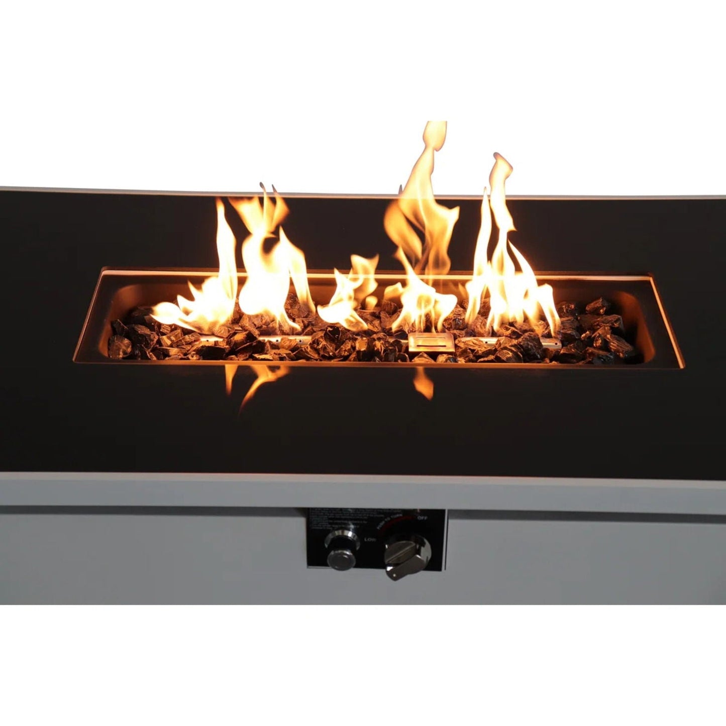 Unique Piece Furniture 43″ Outdoor Rectangular Propane Fire Pit Table (50,000 BTU) – White