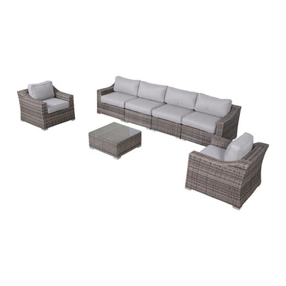 All-Weather Outdoor Wicker Patio Conversation Set with Cushions