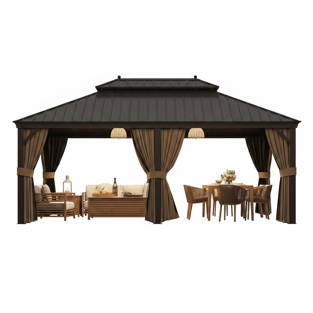 14 ft. x 20 ft. Hardtop Gazebo with Galvanized Steel Roof
