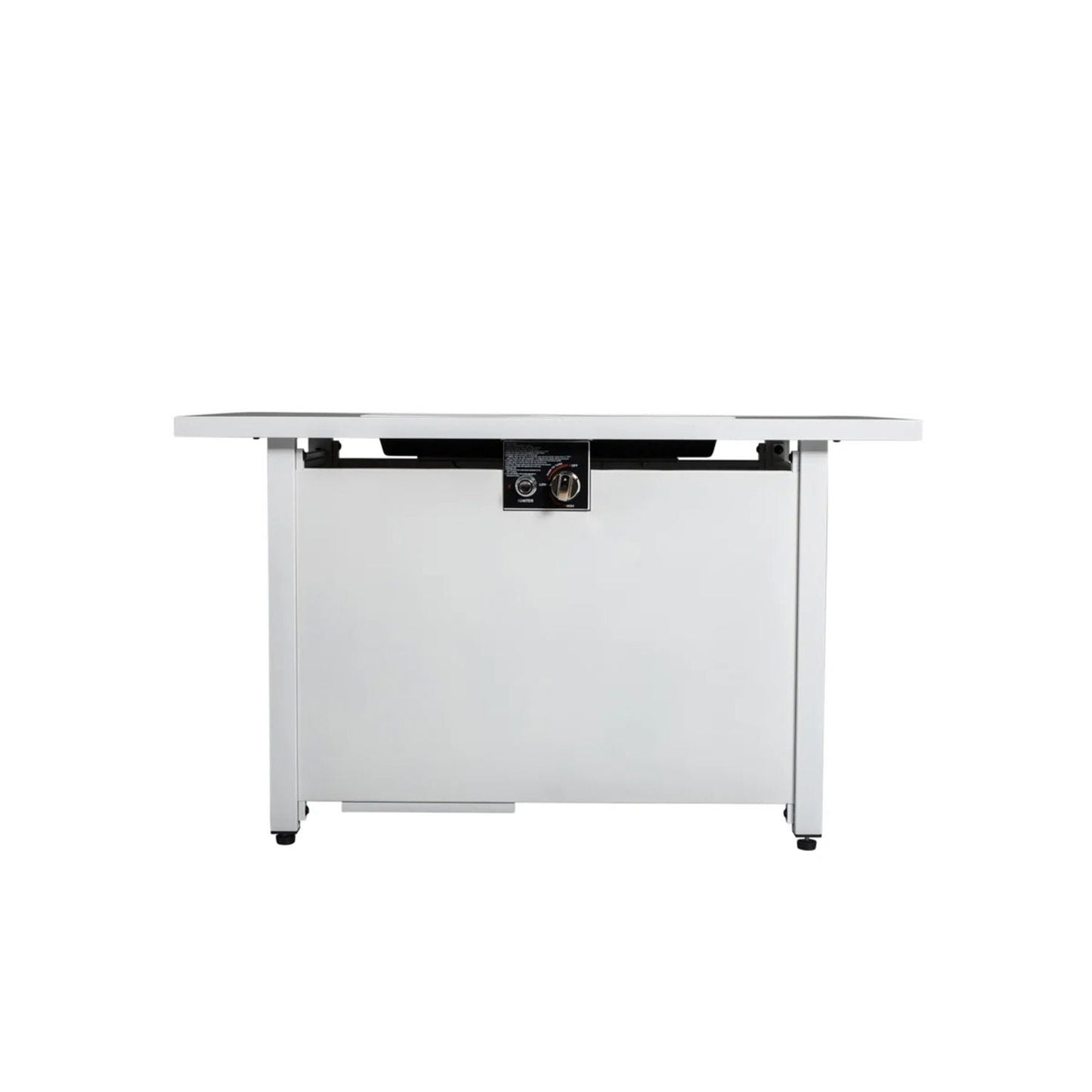 Unique Piece Furniture 43″ Outdoor Rectangular Propane Fire Pit Table (50,000 BTU) – White