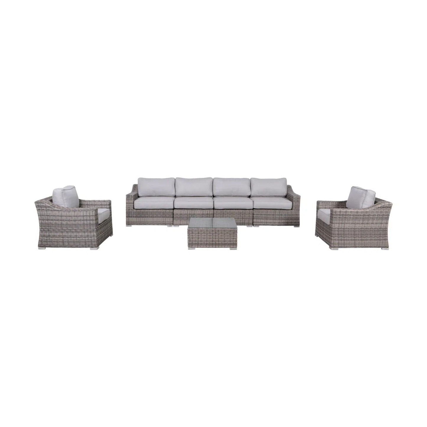 All-Weather Outdoor Wicker Patio Conversation Set with Cushions