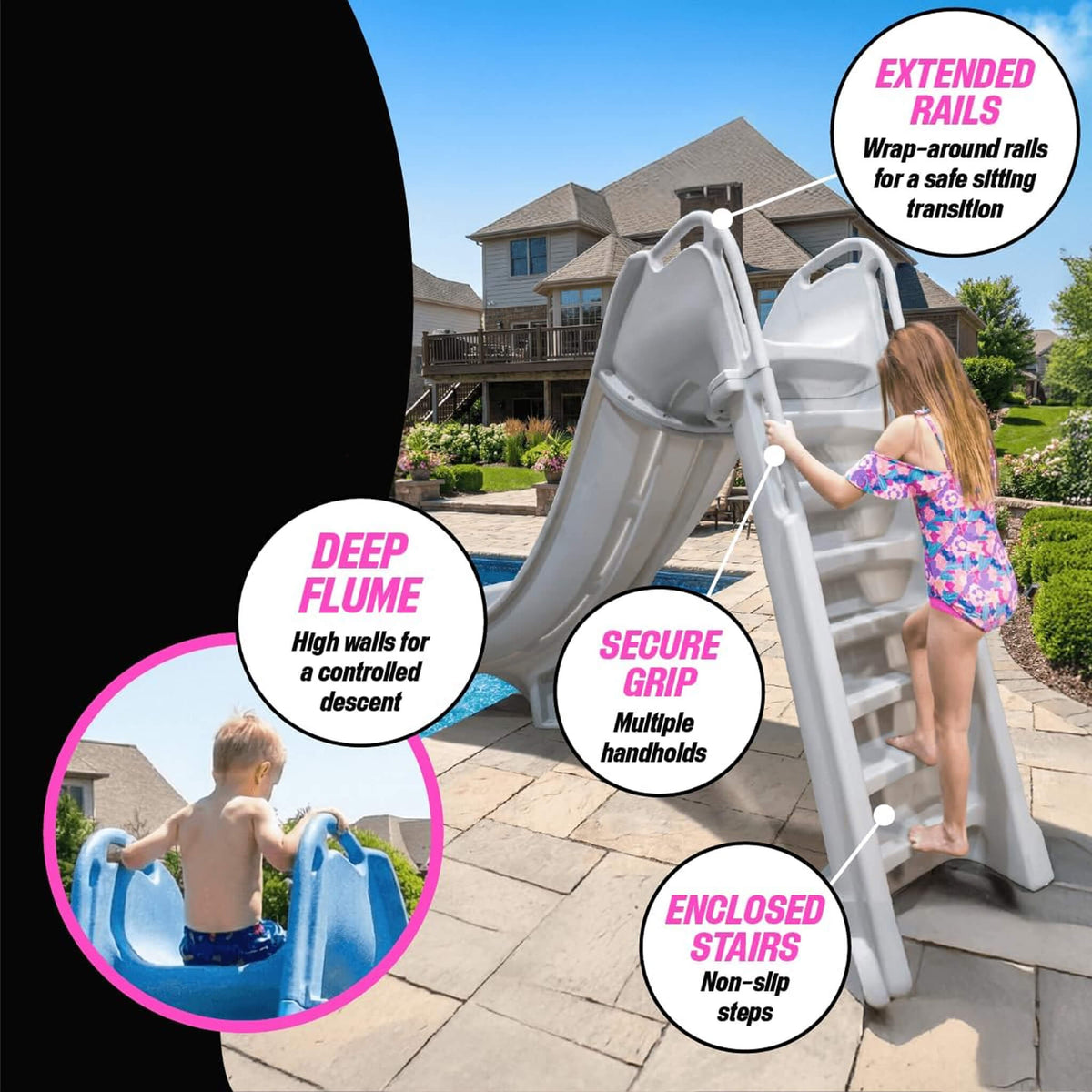 Heavy-Duty Commercial Reinforced Leak-Proof Waterslide with Handrails (SAK93157)