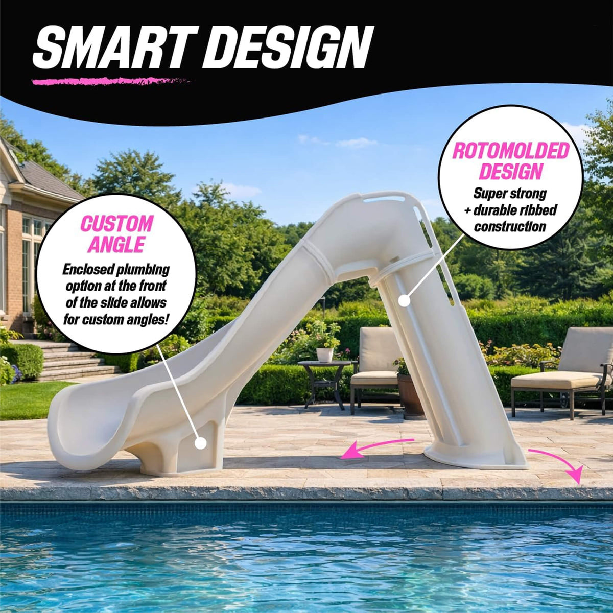 Heavy-Duty Commercial Reinforced Leak-Proof Waterslide with Handrails (SAK93157)