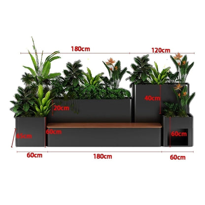 10FT Large Industrial Outdoor Flowerbox Bench (SAK95620)