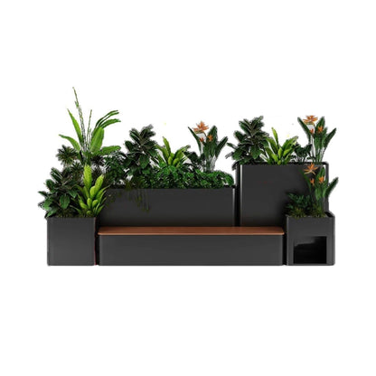 10FT Large Industrial Outdoor Flowerbox Bench (SAK95620)