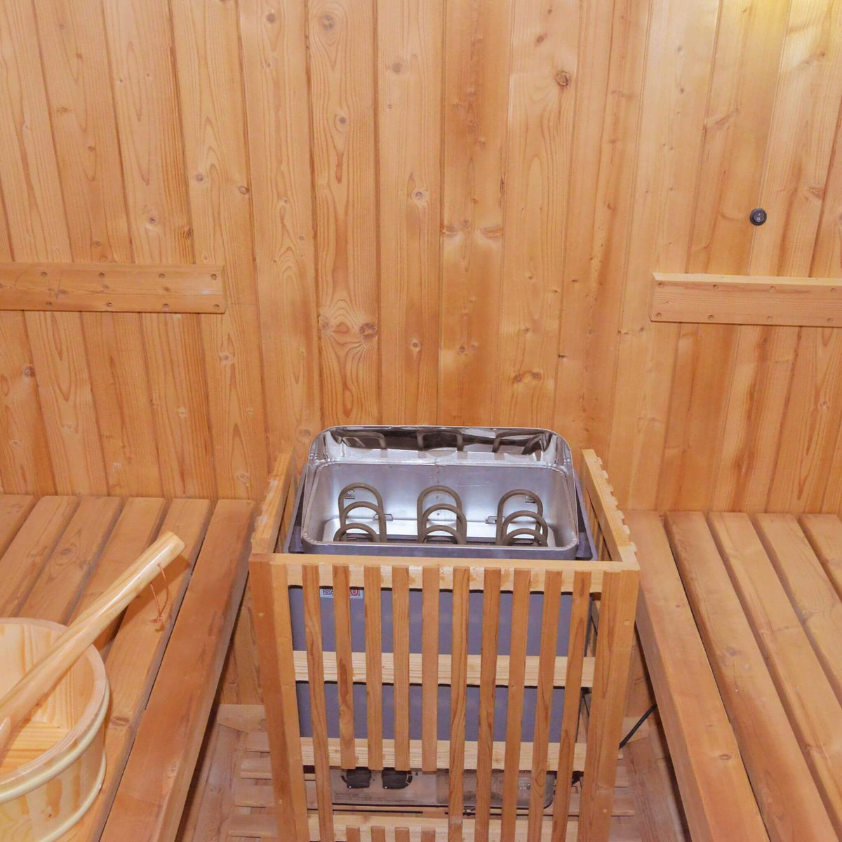 Ignite Large Premium American White Oak Outdoor Wooden Barrel Sauna With 4.5KW Sauna Heater (SAK45968)