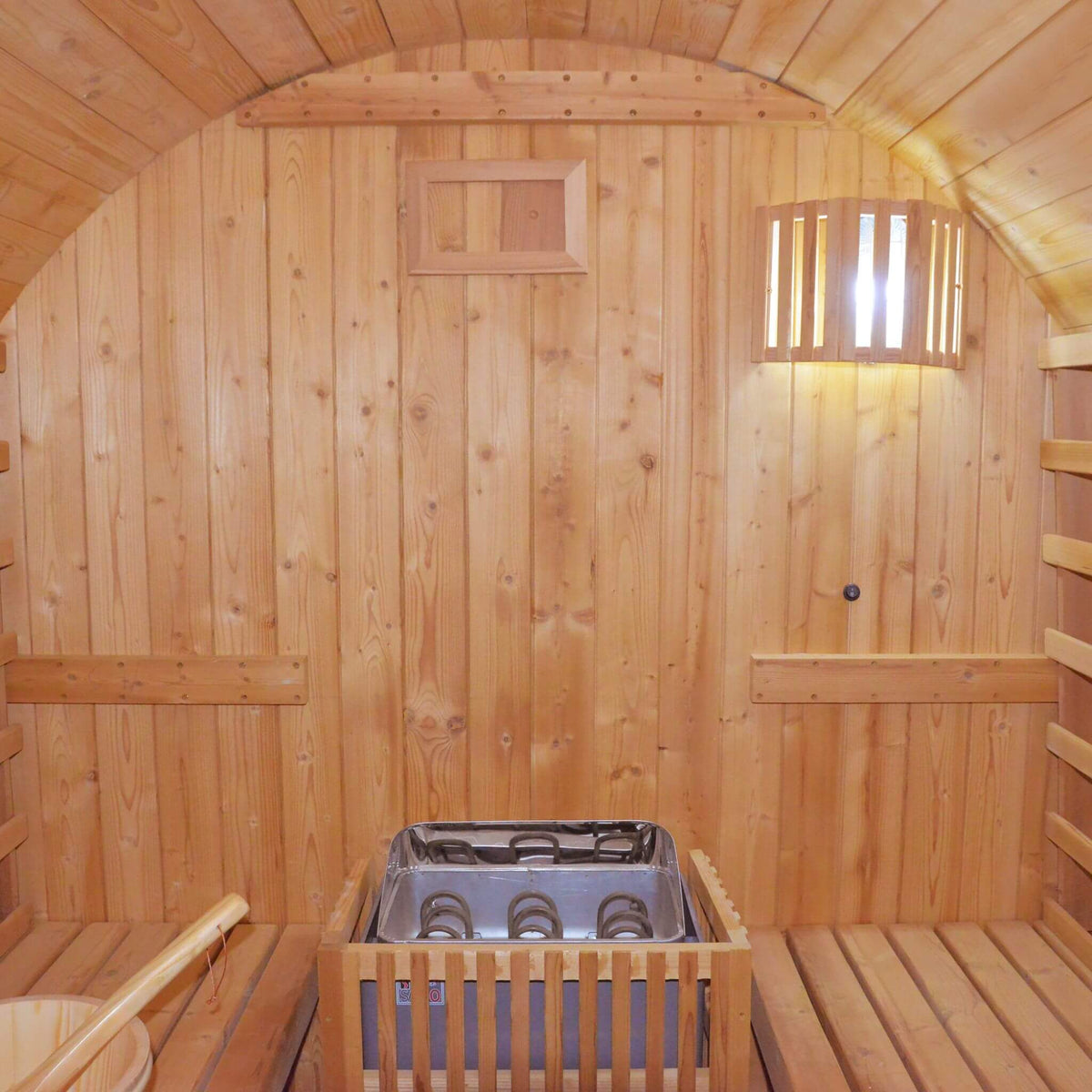 Ignite Large Premium American White Oak Outdoor Wooden Barrel Sauna With 4.5KW Sauna Heater (SAK45968)