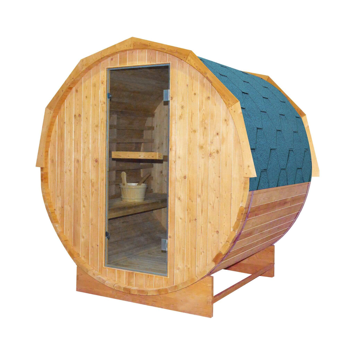 Ignite Large Premium American White Oak Outdoor Wooden Barrel Sauna With 4.5KW Sauna Heater (SAK45968)
