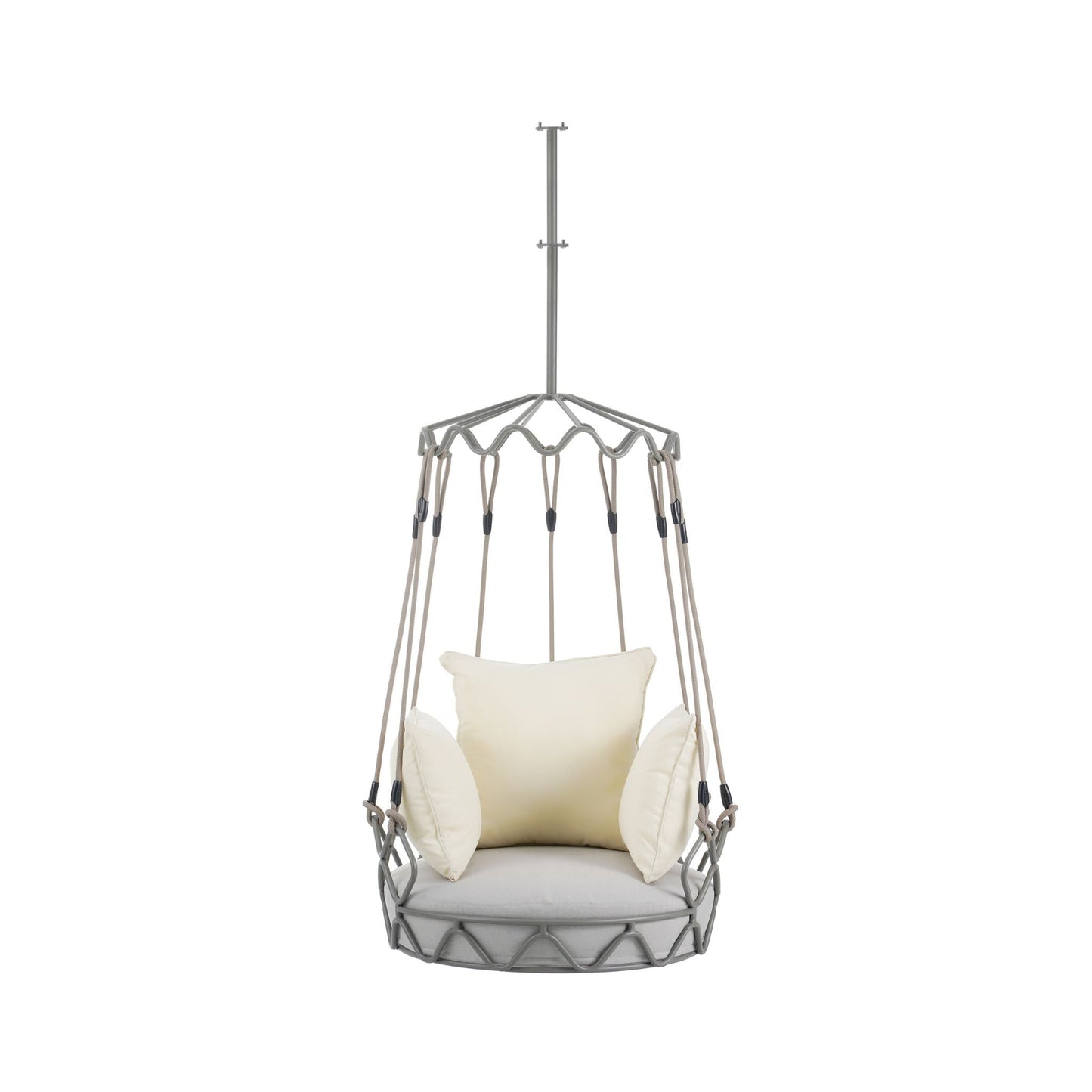Alora Luxury Outdoor Hanging Basket Porch Swing Chair with UV-Resistant 8-Inch Cushion