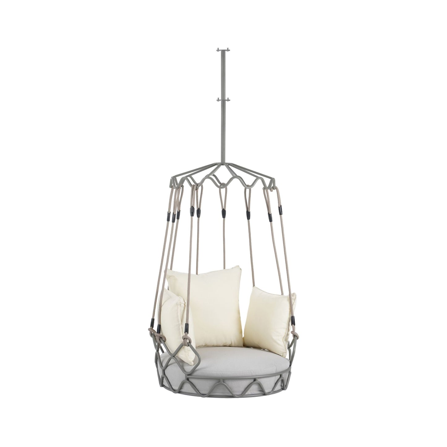 Alora Luxury Outdoor Hanging Basket Porch Swing Chair with UV-Resistant 8-Inch Cushion