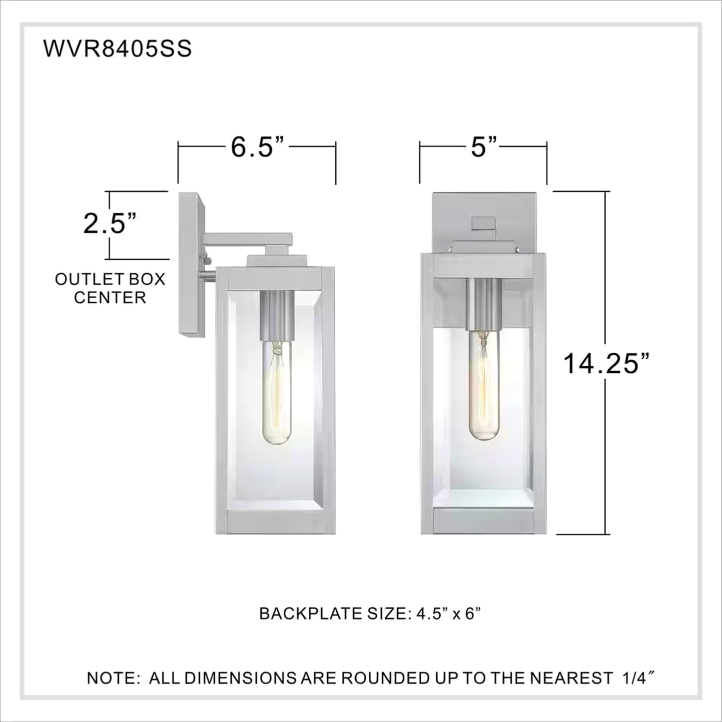 Westover 1-Light Stainless Steel Outdoor Wall Lantern Sconce