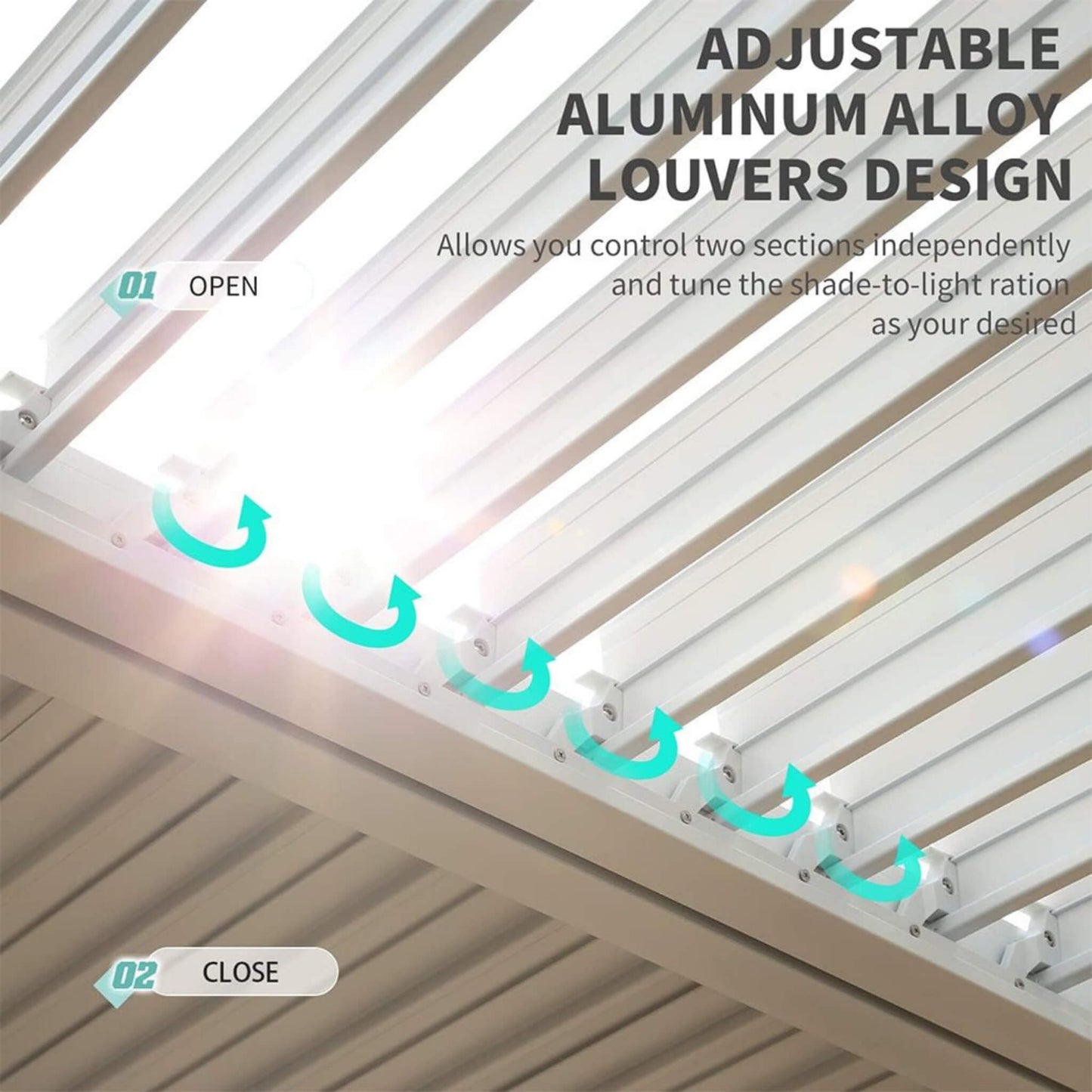 12ft X 20ft Alora Luxury Aluminum Louvered Pergola (SAK18625)