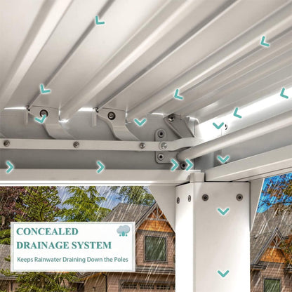 12ft X 20ft Alora Luxury Aluminum Louvered Pergola (SAK18625)