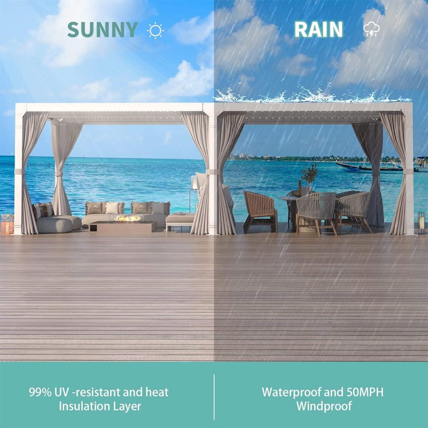 12ft X 20ft Alora Luxury Aluminum Louvered Pergola (SAK18625)