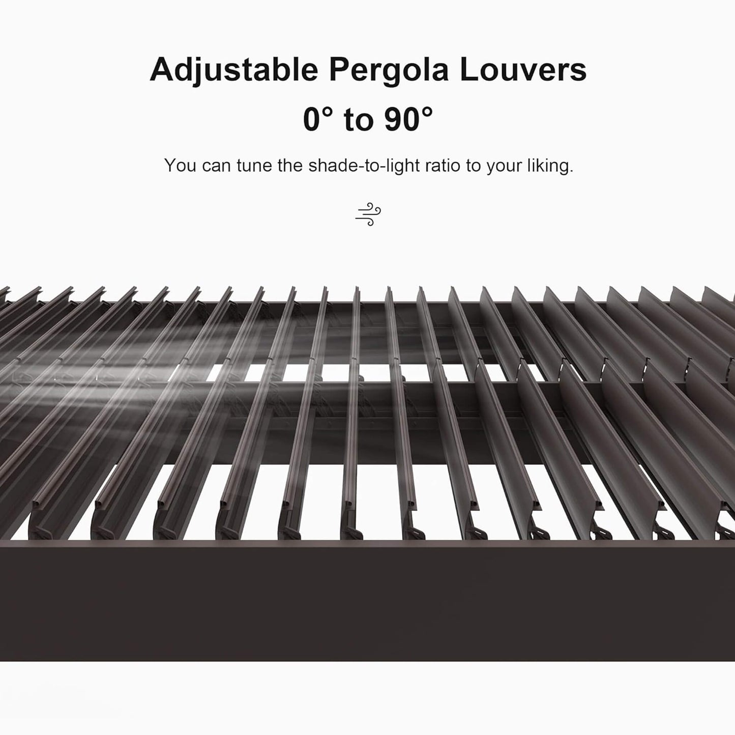 Alora Premium Outdoor Aluminum Louvered Patio Pergola with LED Lights (SAK24896)