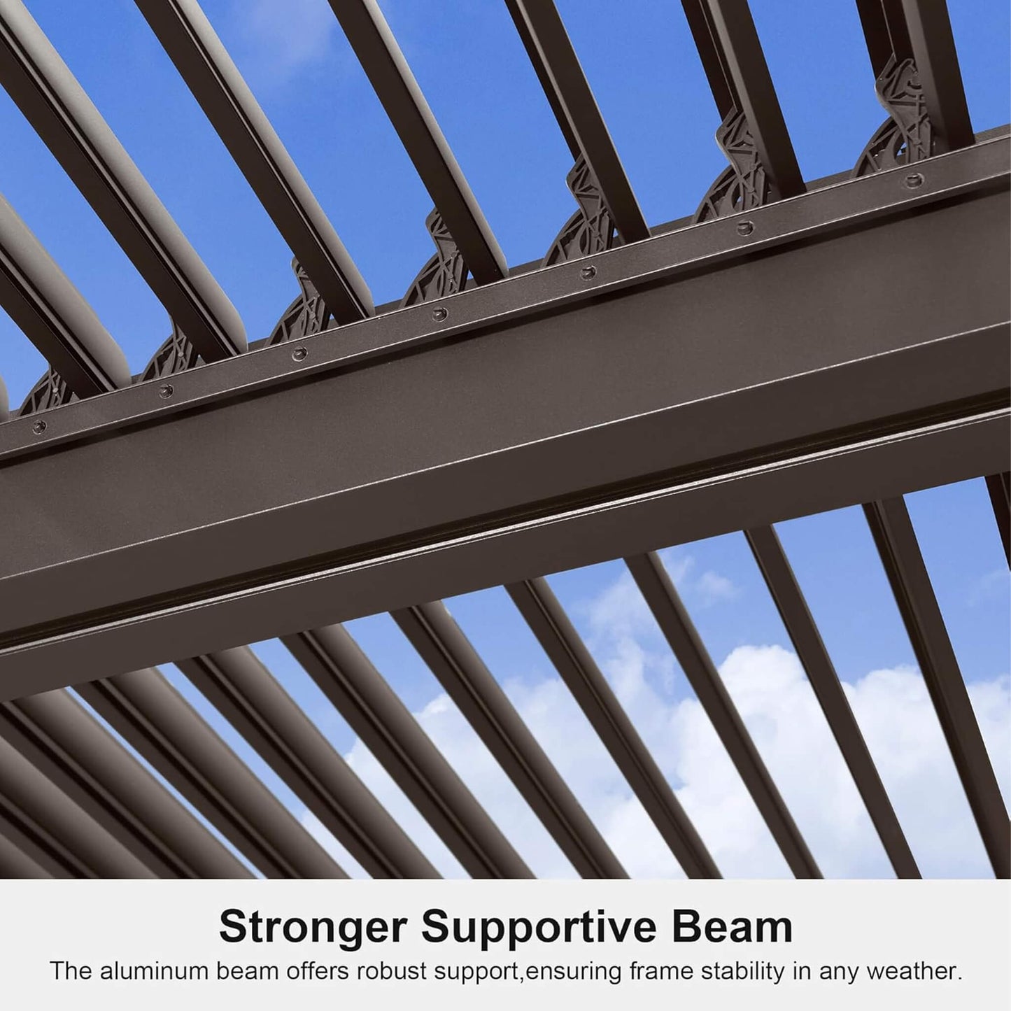 Alora Premium Outdoor Aluminum Louvered Patio Pergola with LED Lights (SAK24896)