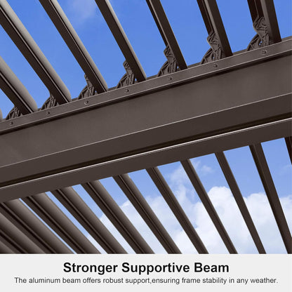 Alora Premium Outdoor Aluminum Louvered Patio Pergola with LED Lights (SAK24896)