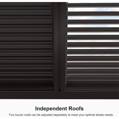 Alora Premium Outdoor Aluminum Louvered Patio Pergola with LED Lights (SAK24896)