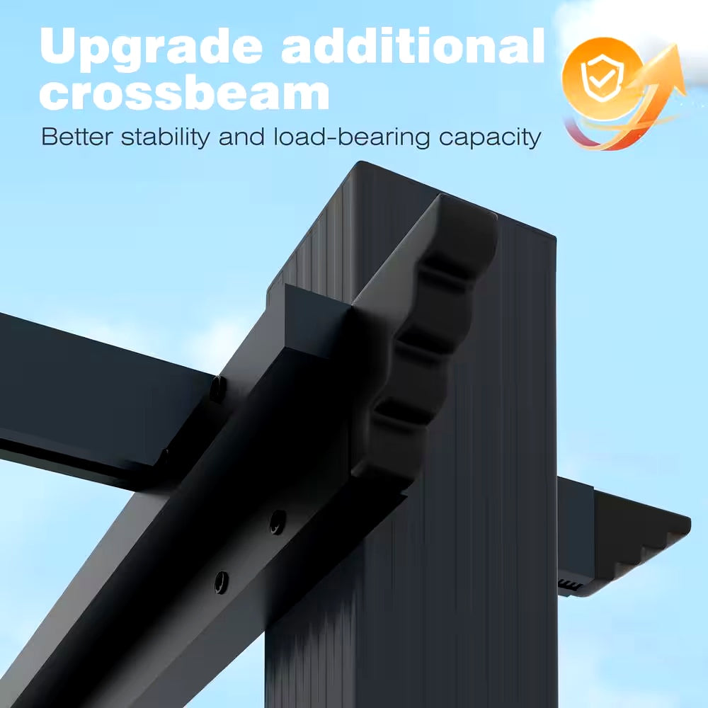 16 Ft. W X 12 Ft. D Aluminum Pergola Outdoor with Retractable Canopy